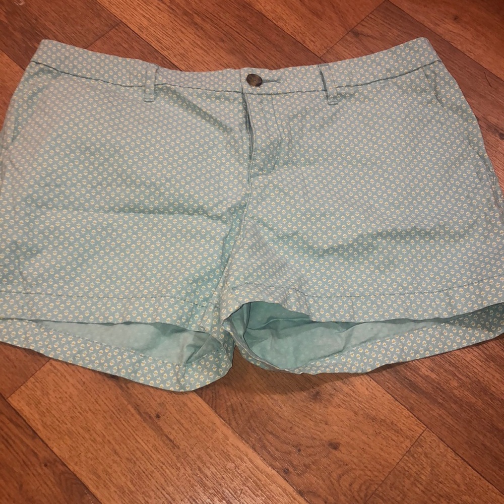 Blue and Green Flower Shorts